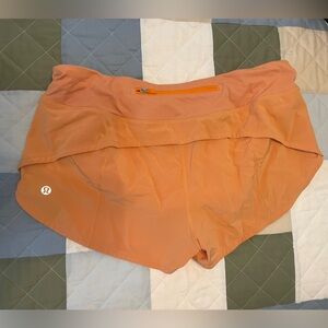 Orange Lulu lemon shorts size 8